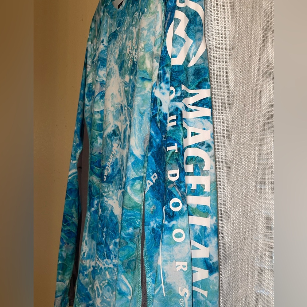 Magellan Outdoors Men's Teal & Blue Marble Long-Sleeve Shirt